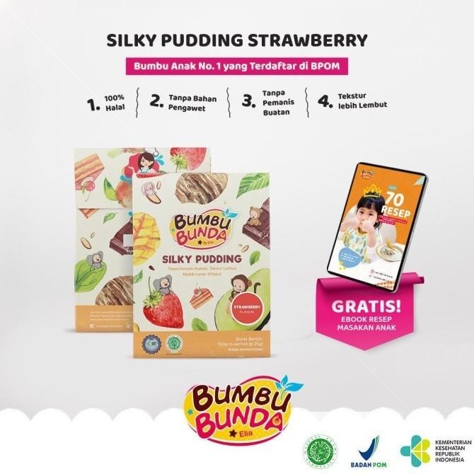 

Bumbu Bunda Silky Pudding Strawberry Non Pemanis Buatan Non Pengawet