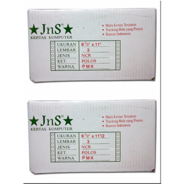 

Kertas Continuous Form Jns 9 1/2 X 11 3 Ply Full & 3/2 (Dibagi 2)