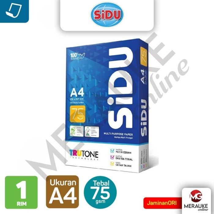 

Kertas Hvs Sidu A4S 75Gsm Isi 500 Lembar