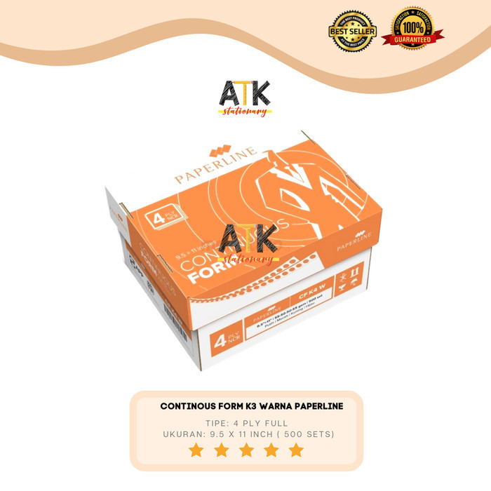

Continous Form 9.5" X 11" 4 Rangkap ( K4 Warna) Full Sinar Dunia Atk