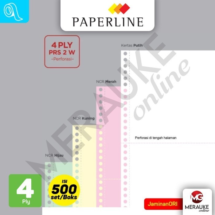 

Continuous Form Paperline 4 Ply K4 Prs P/W (500 Set Per Box)