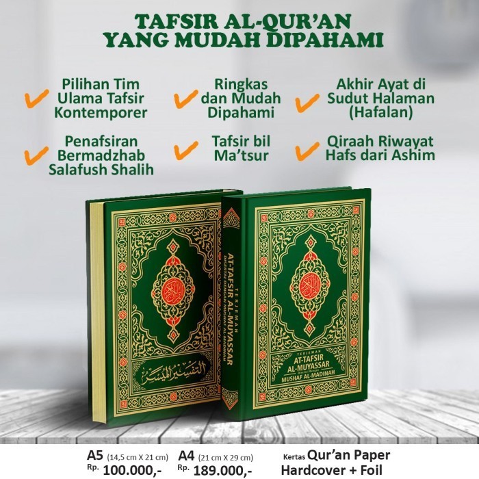 

Al-Quran Terjemah Tafsir Al-Muyassar Dengan Mushaf Madinah A5