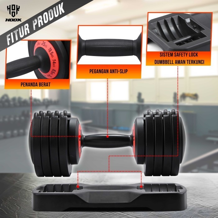 Barbel Alat Fitnes Home Gym Dumble Alat Gym Dumbbell Barble Set 25Kg