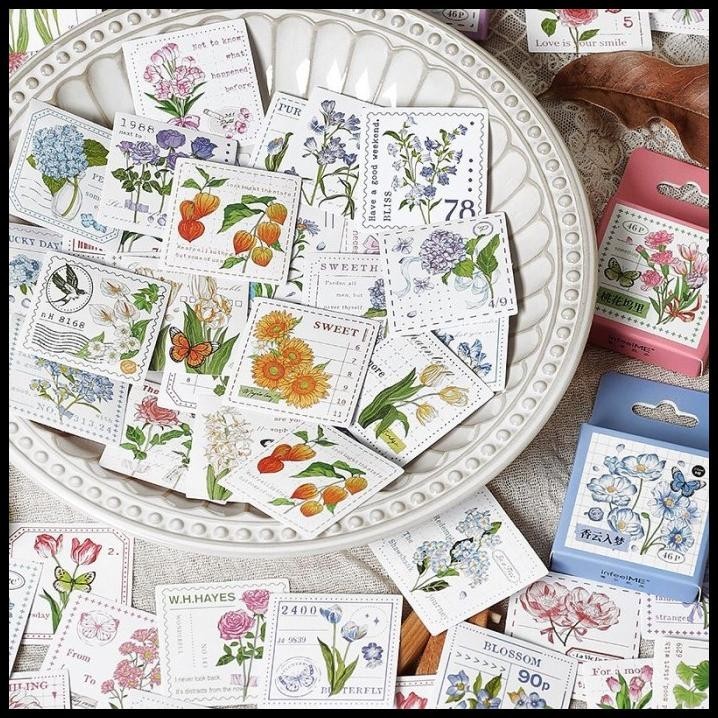 

DISKON 46 PCS STICKER PACK KOREAN FLOWER STIKER BUNGA DEKORATIF AESTHETIC 088 !!!!!