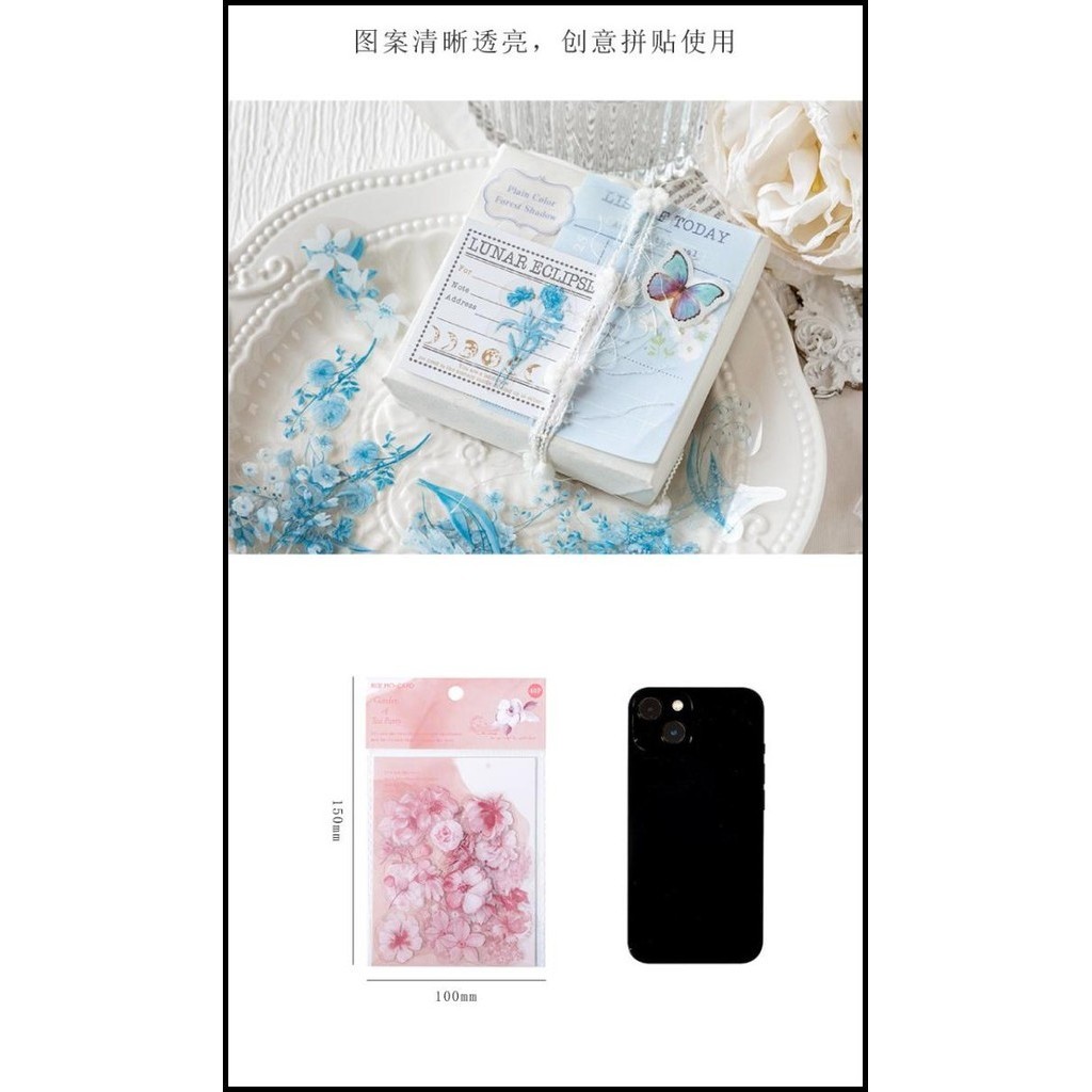 

TERMURAH 40 PCS BEAUTIFUL FLOWER STICKER STIKER DECO BUNGA PRETTY KOREAN 003 !!