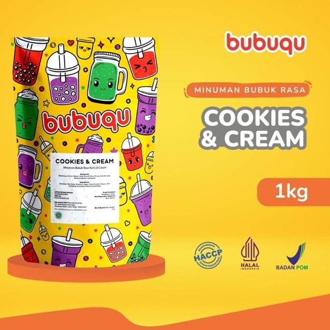 

TERBARU COOKIES & CREAM POWDER DRINK BUBUQU 1 KG - MINUMAN BUBUK KUE & KRIM !!!!!