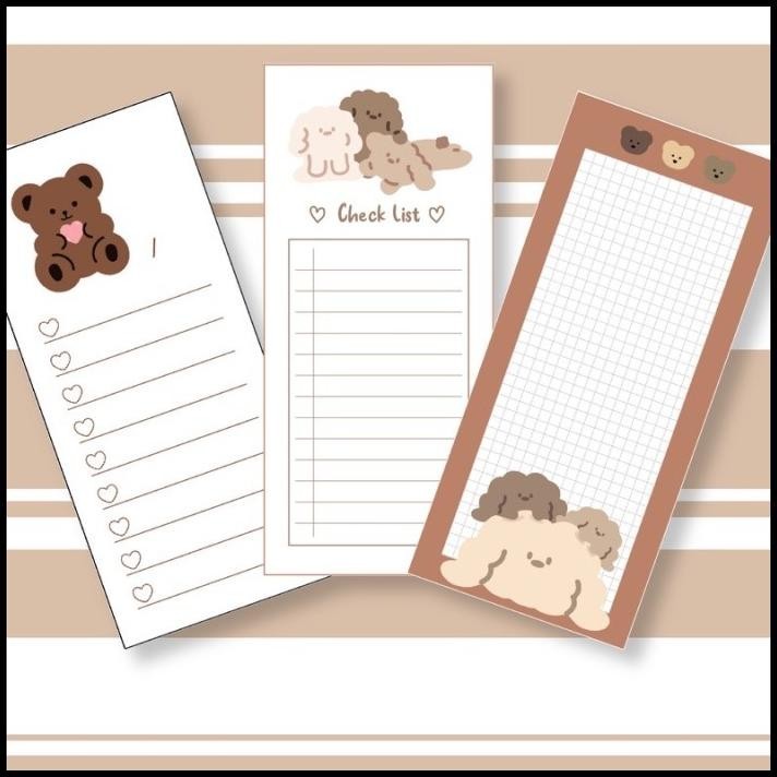 

HOT DEAL MEMOPAD NOTEPAD BEAR KOREAN STYLE ISI 40 LEMBAR CUTE AESTHETIC !