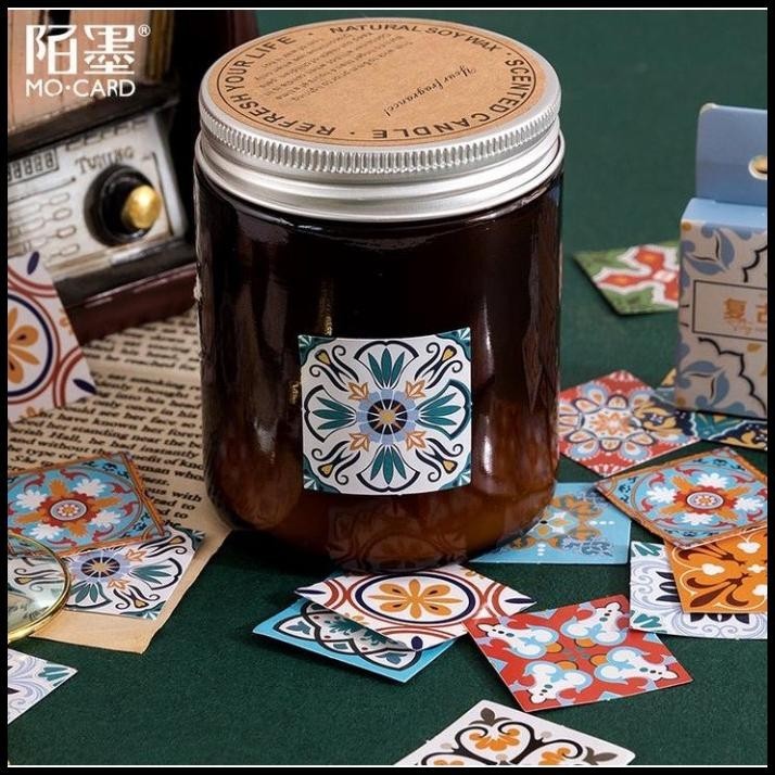 

BEST DEAL 46 PCS RETRO TILE VINTAGE STICKER AESTHETIC JOURNAL SCRAPBOOK