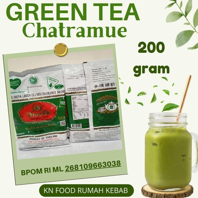 

BIG SALE THAI GREEN TEA NUMBER ONE CHATRAMUE THE HIJAU THAILAND 200GR BPOM !!!!!