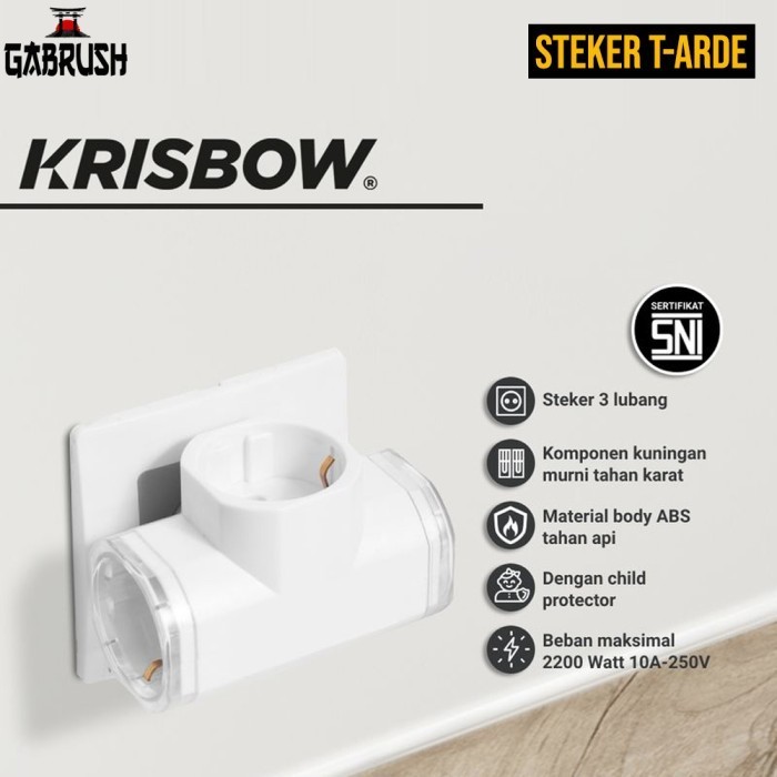 KRISBOW STEKER T-ARDE STOP KONTAK 3 CABANG SNI