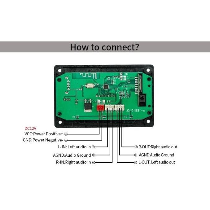 Modul Mp3 Bluetooth 12V 118Bt / Kit Mp3 Karaoke / Blututut Musik Usb