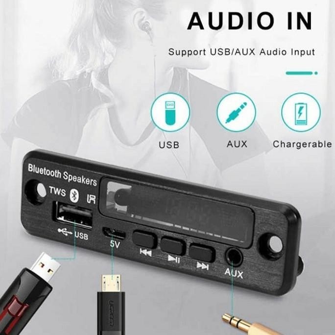Kit Module Mp3 Bluetooth HiFi Player Musik USB Mobil Modul 5 Volt TWS