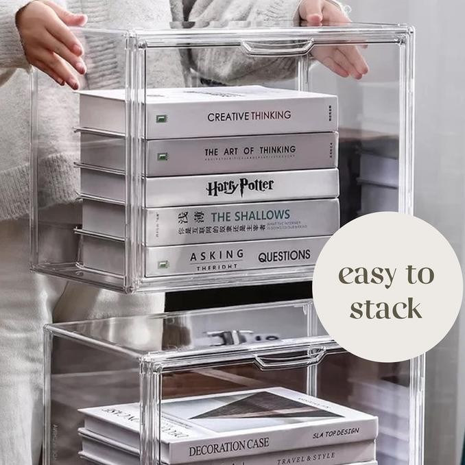 

Kitakata Transparent Acrylic Book Magazine Organizer Container Box Kualitas Premium