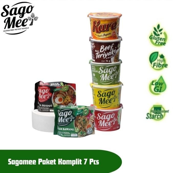 

NEW PRODUK MIE INSTAN SAGOMEE PAKET KOMPLIT 5 CUP & 2 PACK NON MSG GLUTEN FREE !!!!!