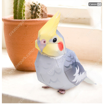 Burung Parkit Grey BInatang animal  diorama papercraft miniatur action figure diy kerajinan kertas t