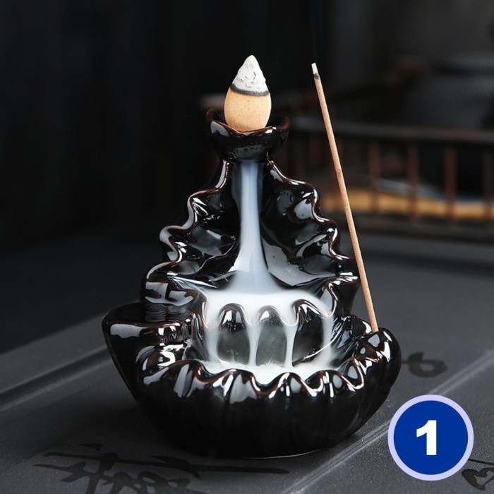 Tempat Dupa Kerucut Asap Bawah Tempat Pembakaran Dupa Model Air Terjun