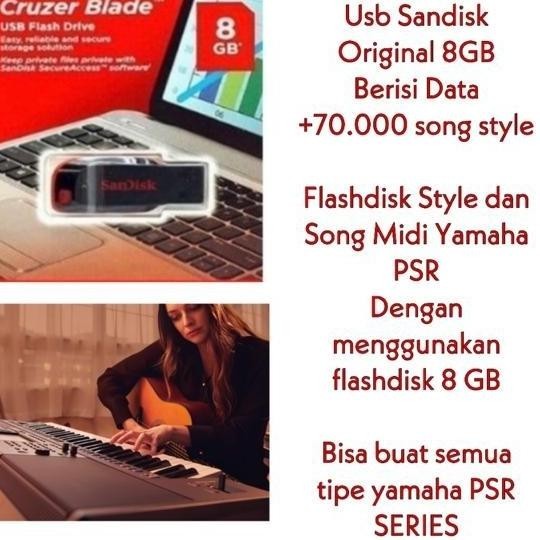 Masih Flasdisk Usb Song Style Yamaha Psr Series Usb Lagu Keyboard 8Gb Ori