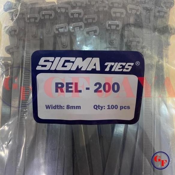 

Kabel Ties Sigma Rel 200 Copot Lepas Pasang Releaseable Ties 8Mm Hitam Premium Murah Baru