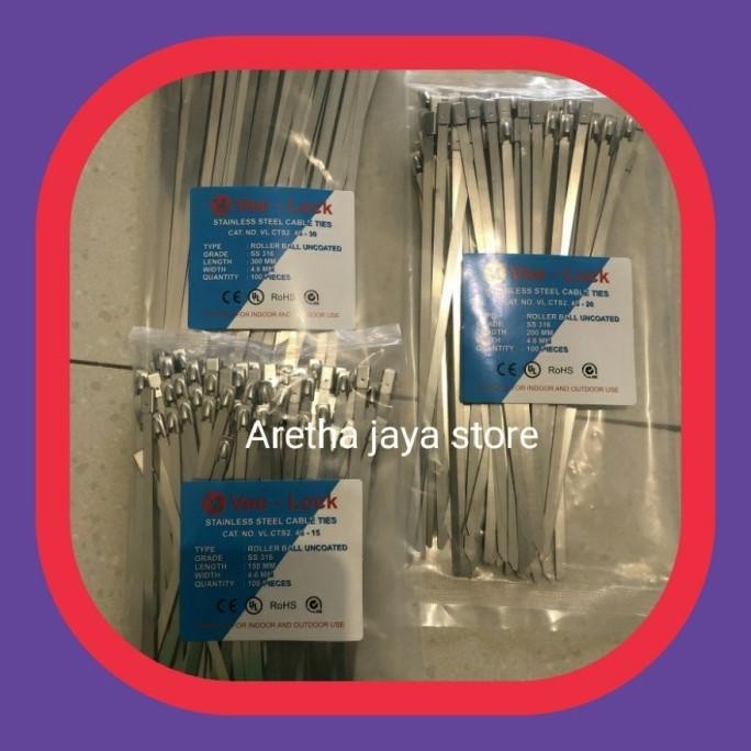 

Kabel Ties Stainles 316 Vee-Lock 4.6X200Mm / Cable Ties Ss316 4.6X20Cm Premium Murah Baru
