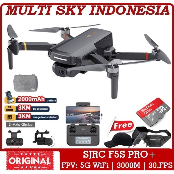 DRONE SJRC F5S PRO PLUS 4K 3KM QUADCOPTER EIS GIMBAL CAMERA DRONE GPS