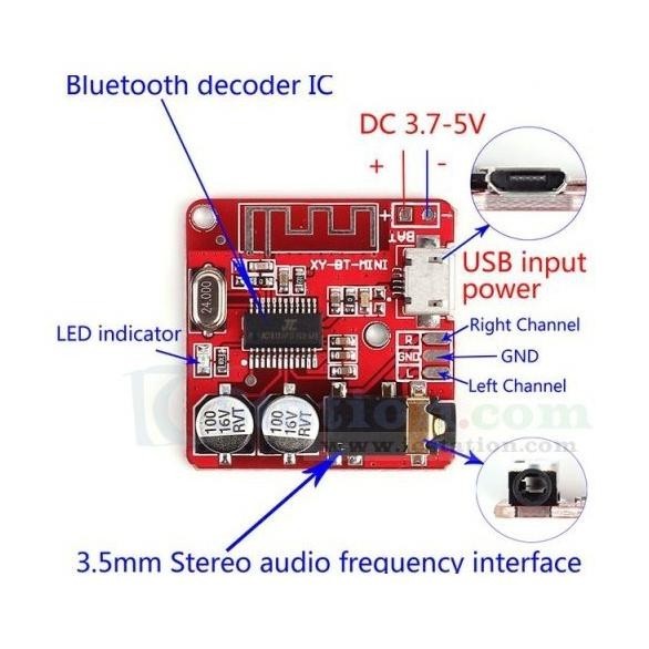 Modul Mp3 Bluetooth Board Speaker Audio Reciver Amplifier Stereo
