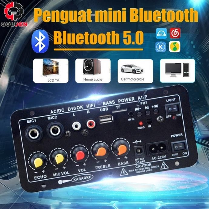 Amplifier Bluetooth Audio 5.0 Untuk 8-12 Inci Speaker AC 220V 12V 24V Kit Modul Mp3 Bluetooth Blueto