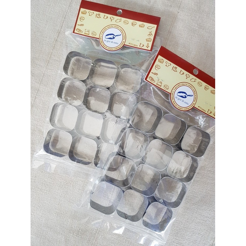 

Adlian Ring Kotak/ Cetakan Nastar Taiwan 3X2 Cm [ Isi 12Pcs ]