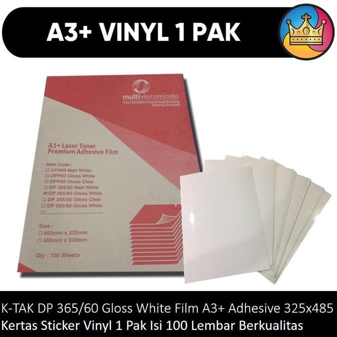 

Bahan A3+ Sticker Stiker Vinyl Vinil K-Tak Gloss White Film Adhesive