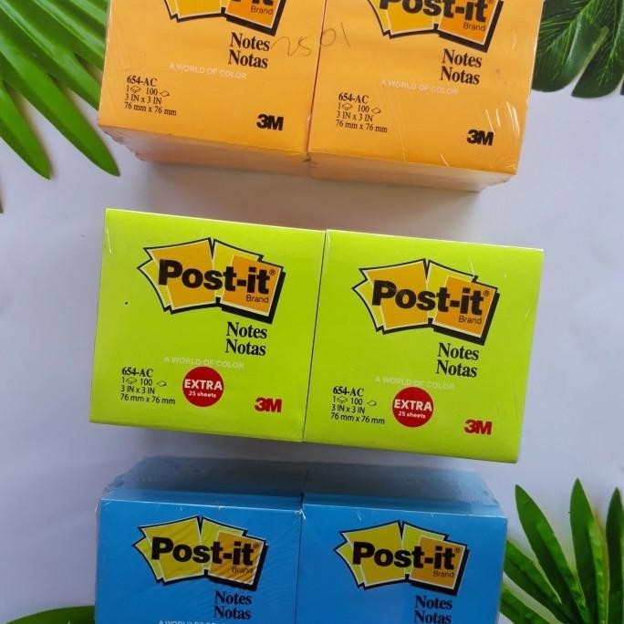 

Post-it 654-AC 76mm x 76mm 3M Sticky Note Memo 12 Pad