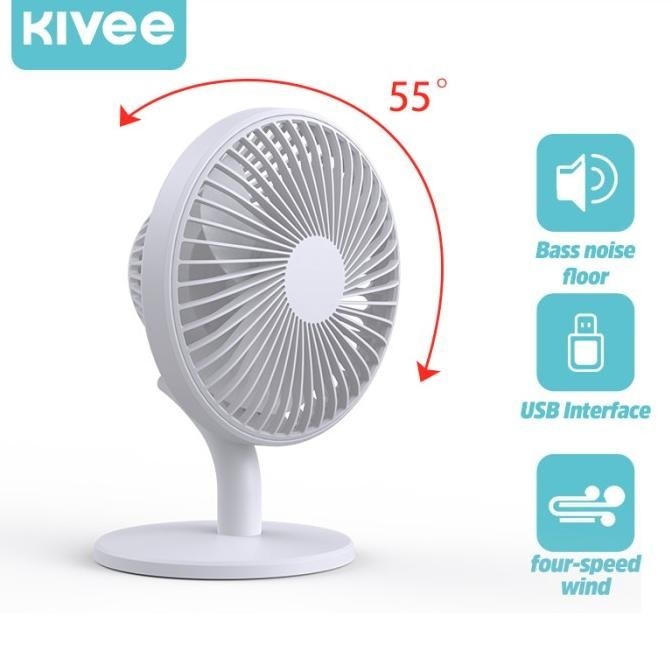 KIVEE Portable Fan Kipas Angin Mini 2000mAh kipas meja