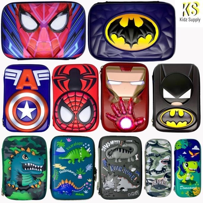 

Tempat Kotak pensil hardcase smiggle anak laki karakter timbul 3D
