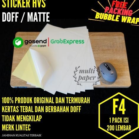 

Kertas Sticker Hvs F4 Isi 200 Lembar / Stiker Doff F4 / Kertas Stiker