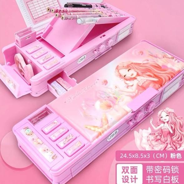 

Kotak Pensil Princess Pencil Case Tempat Pensil Magnet Sandi