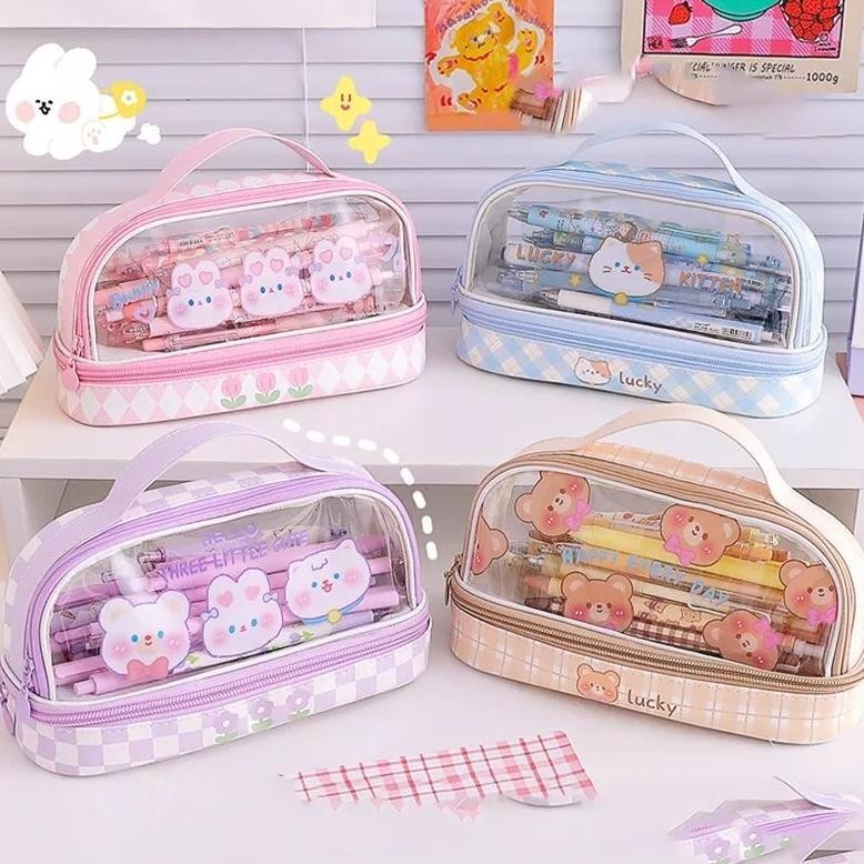 

KJ!! TEMPAT PENSIL ANAK PERLENGKAPAN ALAT TULIS SEKOLAH SOUVENIR ULANG TAHUN PENCIL CASE TRANSPARAN POUCH ZR0679