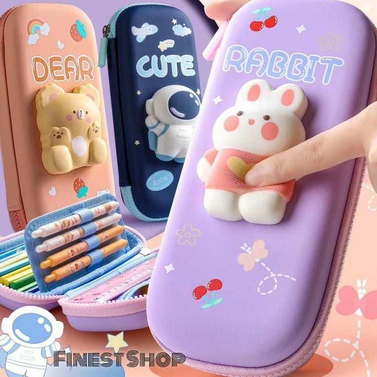 

Kotak Pensil 3D SQUISHY Tempat Alat Tulis Bolpen Pencil Case Dinosaurus Astronot Rabbit Bunny Duck Lucu