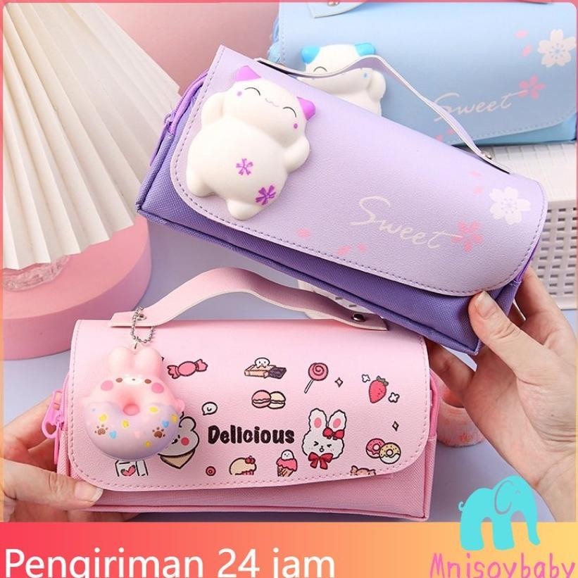 

COD Korea Selatan Kotak Pensil Dekompresi Perempuan Lucu Lembut 3D Lucu Anak-anak Siswa Sekolah Dasar Berkapasitas Besar Dengan Dekompresi Multi-fungs