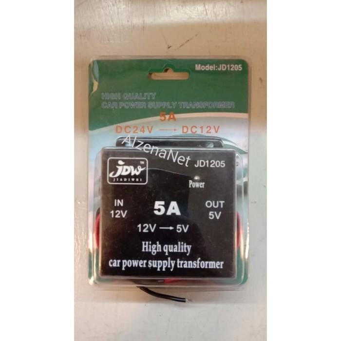 DC 12V TO 5V 5A CAR POWER SUPPLY CONVERTER ( PENURUN TEGANGAN )