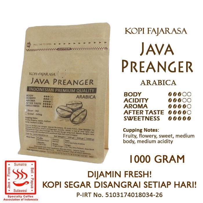

Kopi Fajarasa Java Preanger Malabar Biji Kopi Arabica 1 Kg