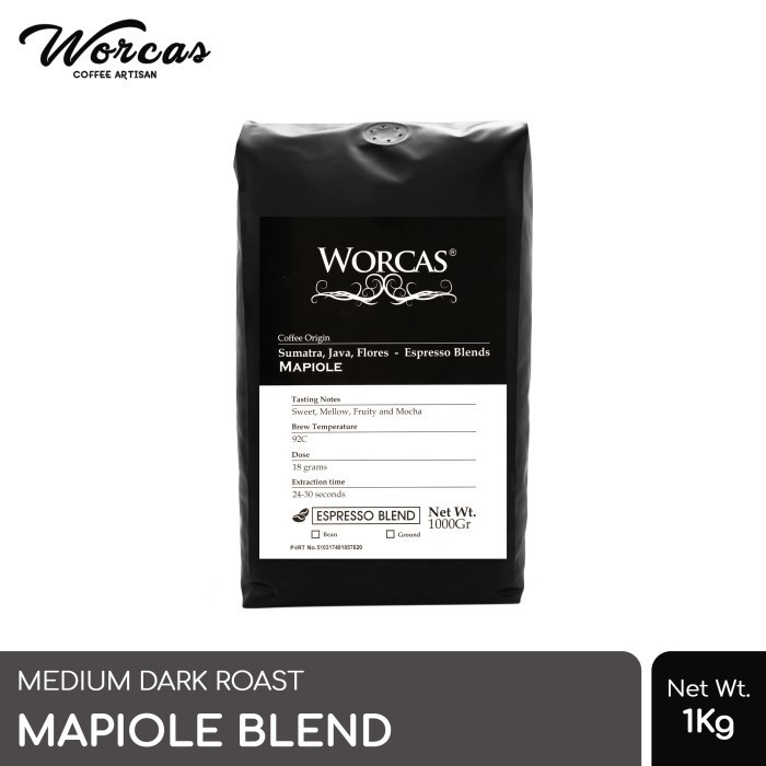 

Kopi Mapiole Espresso Blend 1 Kg (Biji/Bubuk) Worcas Coffee