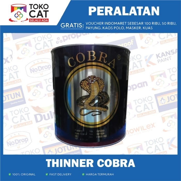 THINNER COBRA HITAM KALENG 5 LITER GALON / PENGENCER CAT / THINER 5 L