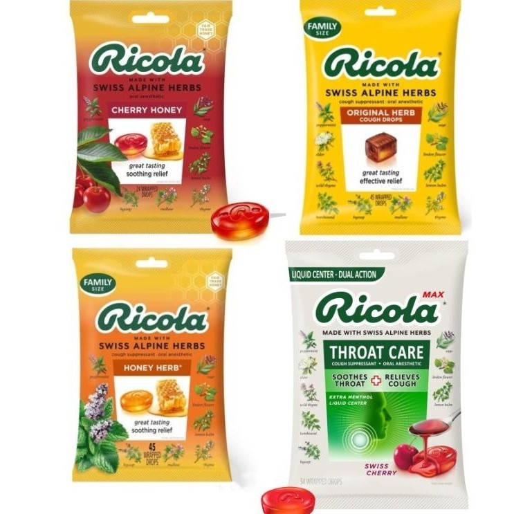 

Ricola Cherry Honey Drops Naturally Soothing Relief Sore Throats __Oasis