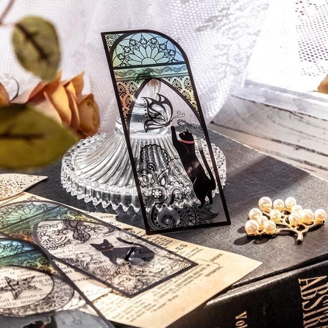 

6 Lembar Pembatas Buku Desain Kucing Hitam Kreatif Oktavianilaris