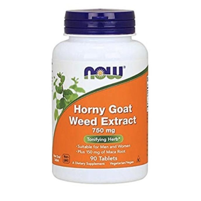 Now Foods Horny Goat Weed Extract 750 mg + Maca 90 tablets tonifying __Oasis