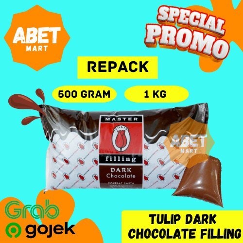 

Tulip Dark Chocolate Filling 500 Gr 1 Kg - Repack Coklat Isi 500gr 1kg K01