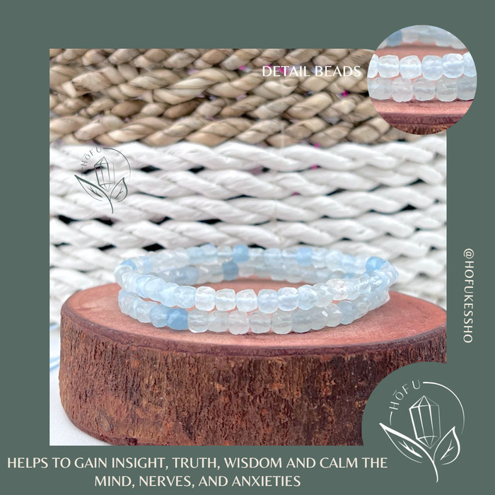 AQUAMARINE NATURAL CRYSTAL BRACELET