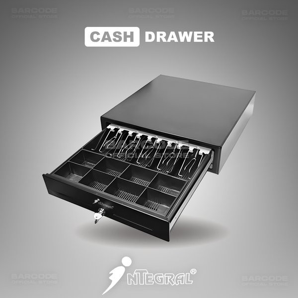 Cash Drawer Integral Cr1000 Laci Uang Bahan Metal Port Rj-11 Cr-1000