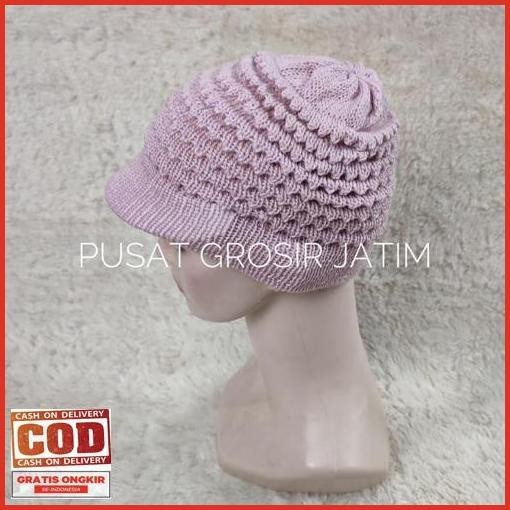New Arrival Topi Ciput Rajut Kerpus Topi Kupluk Rajut Wanita Dewasa Untuk Ibu Emak Nenek Model Nanas
