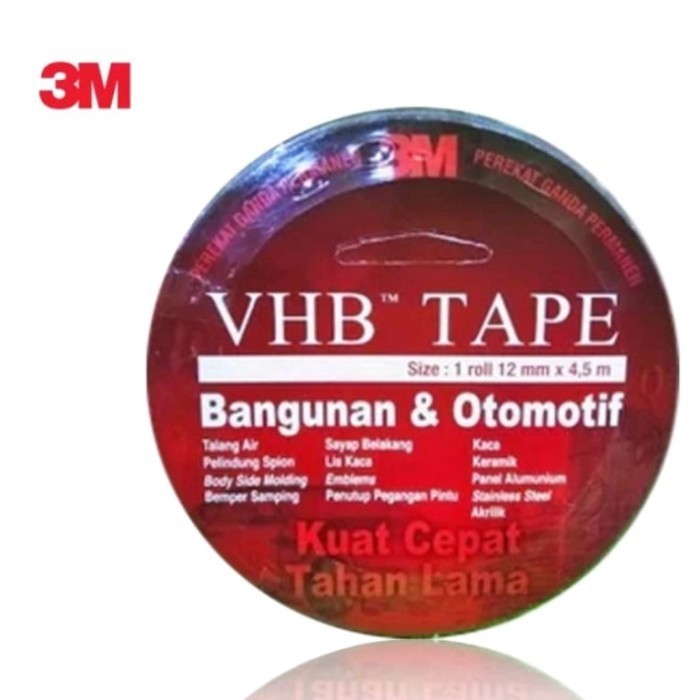 

3M VHB DOUBLE TAPE AUTOMOTIVE 4900 TEBAL 1.1 MM SIZE 12MM X 4.5M - 1 P