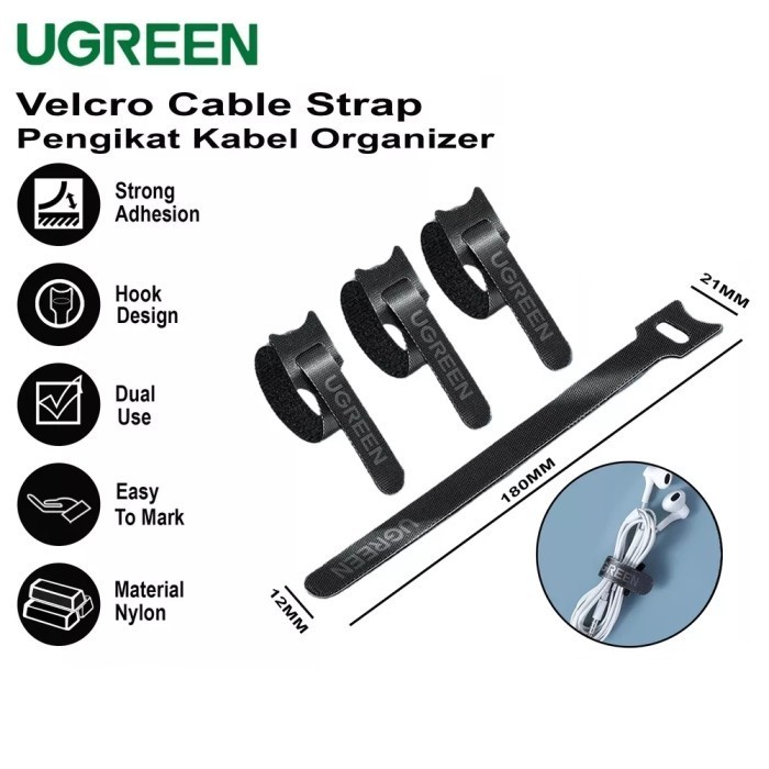 

UGREEN PENGIKAT PEREKAT KABEL CHARGER ORGANIZER STRAP CABLE TIES KLIP