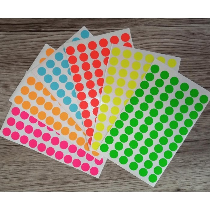 STICKER LABEL DOT 1 WARNA / STIKER BULAT / STIKER WARNA